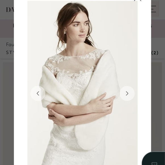 White faux fur wrap faux fur stole faux fur shawl bridal  David’s Bridal White Faux Fur Bridal Wrap Stole Miss